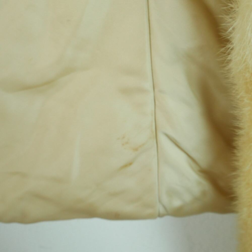 Vintage Blonde Mink Stole‎ Fur Wrap Hollywood Glam Long 28"x28" Evening Shawl - Picture 7 of 11